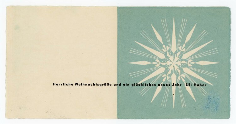 Uli Huber - Neujahresgruß 1957/58 - Grußkarte - 1957