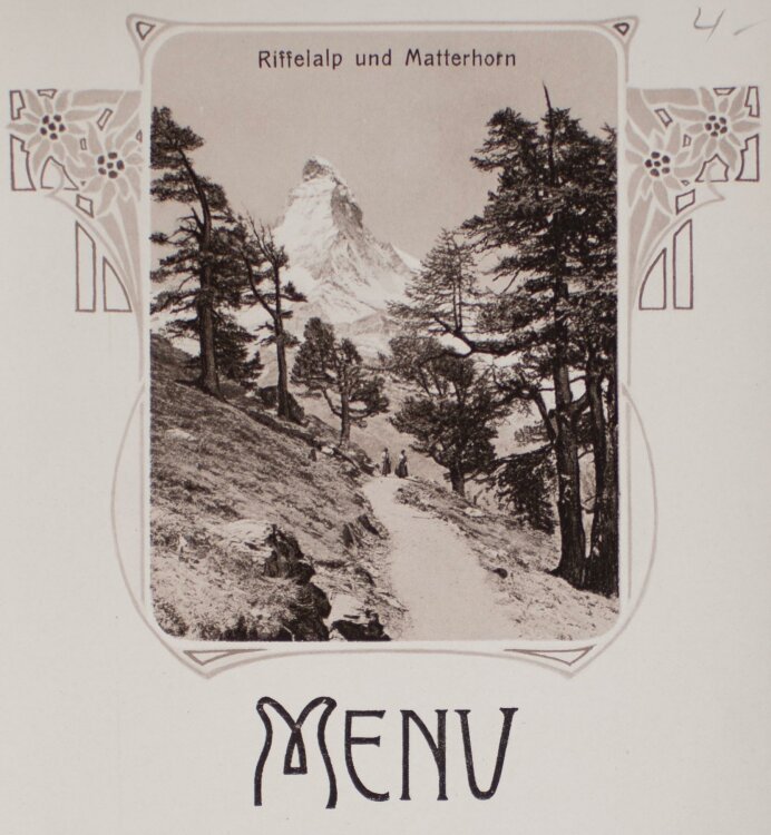 Lindt & Sprüngli (Bern, Zürich) - Menükarte blanko - um 1910