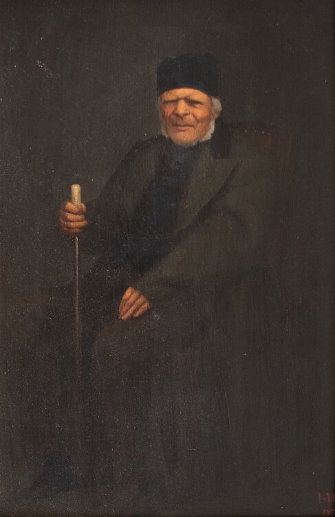 Unbekannter Monogrammist - Männliches Porträt - Öl auf Holz - 1873