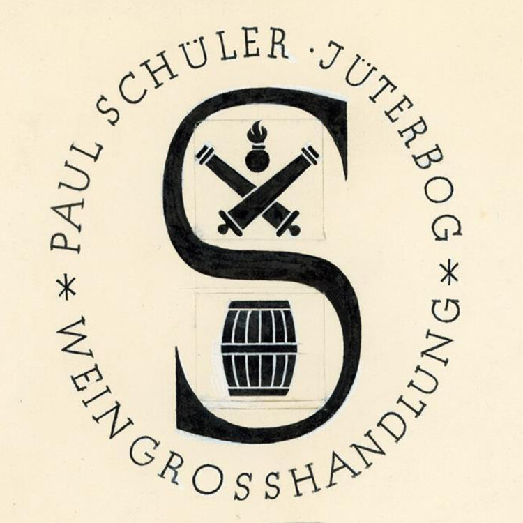 Uli Huber - Markenentwurf Paul Schlüter Weingroßhandel - undatiert - Zeichnung