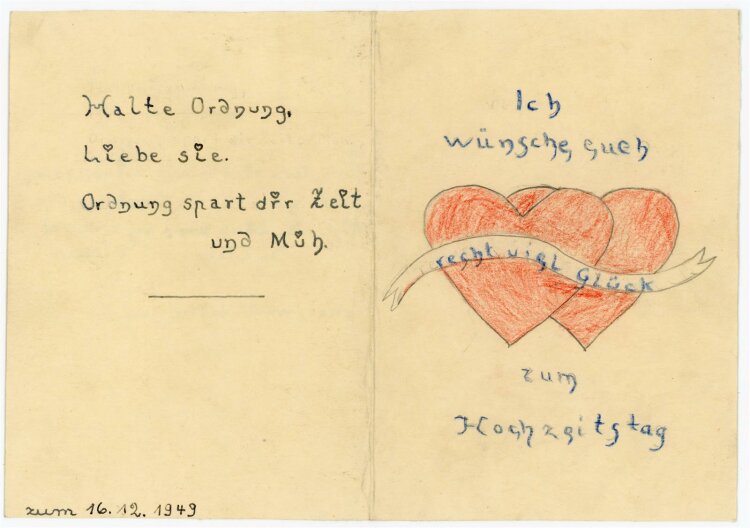 Uli Huber - Karte zum Hochzeitstag - Grußkarte - 1949