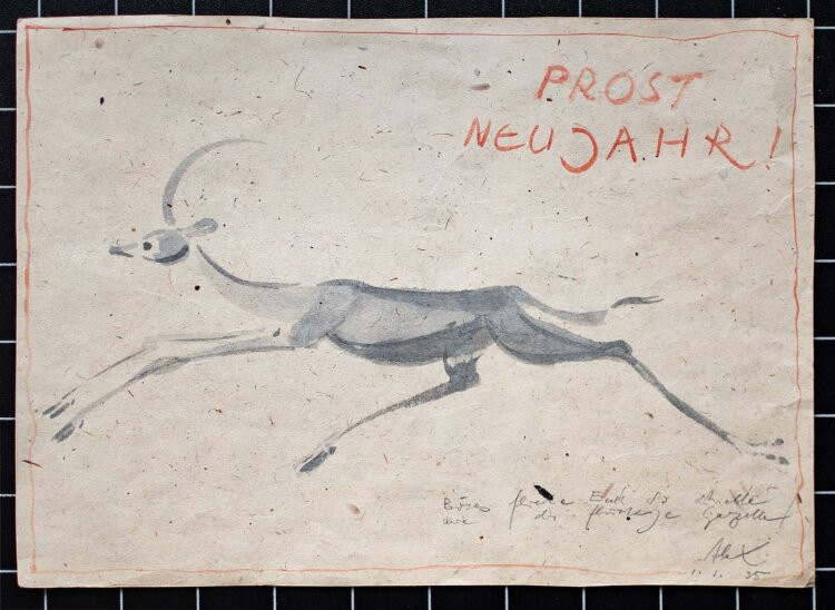 Unbekannt (Alex) - Gazelle - Aquarell - 1935