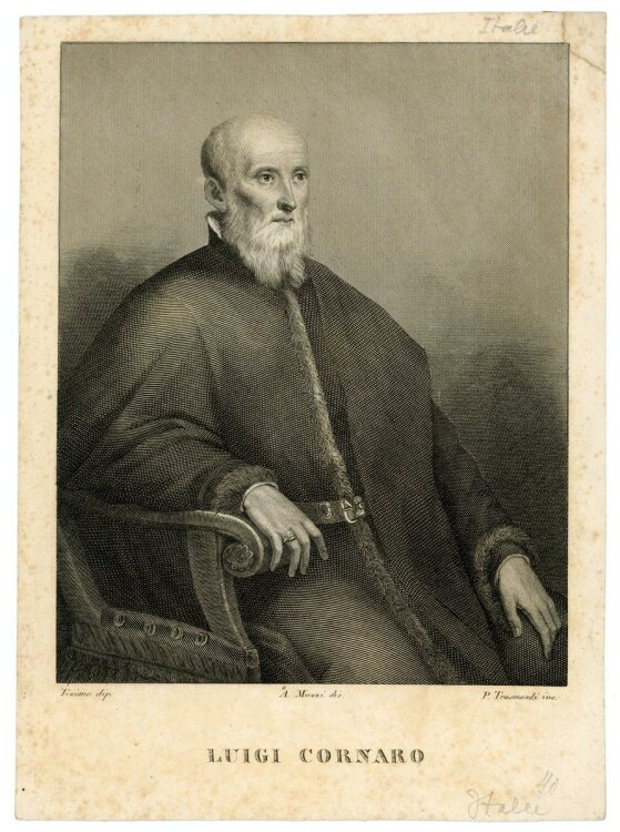 unbekannt - Portrait Luigi Cornaro - Kupferstich - o.J.