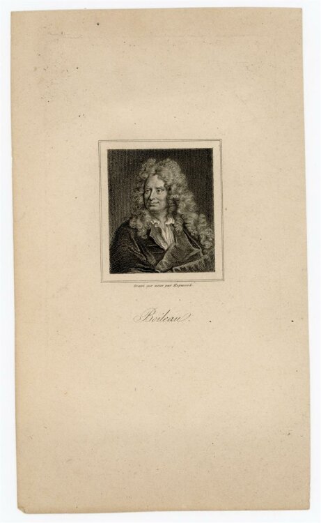 unbekannt - Portrait Nicolas Boileau - Stahlstich - o.J.