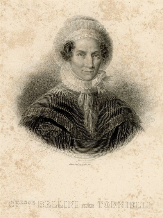 unbekannt - Portrait Comtesse Bellini née Tornielli - Stahlstich - o.J.