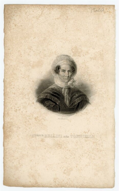 unbekannt - Portrait Comtesse Bellini née Tornielli - Stahlstich - o.J.