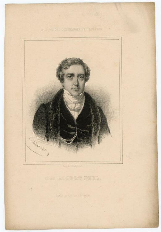 unbekannt - Portrait Robert Peel - Lithografie - o.J.