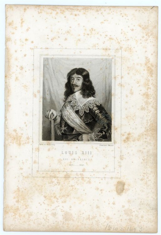 unbekannt - Portrait Ludwig XIII. - Stahlstich - o.J.