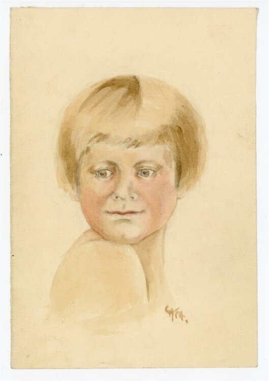 Witt Pfeiffer - Portrait eines Mädchens - Aquarell - o.J.