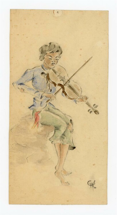 Witt Pfeiffer - Geigenspielerin - Aquarell - o.J.