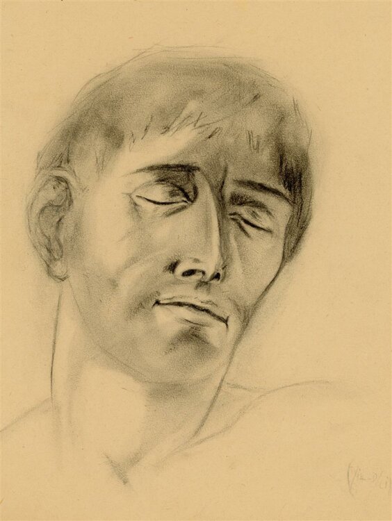 Witt Pfeiffer - Portrait eines schlafenden Mannes - Zeichnung - o.J.