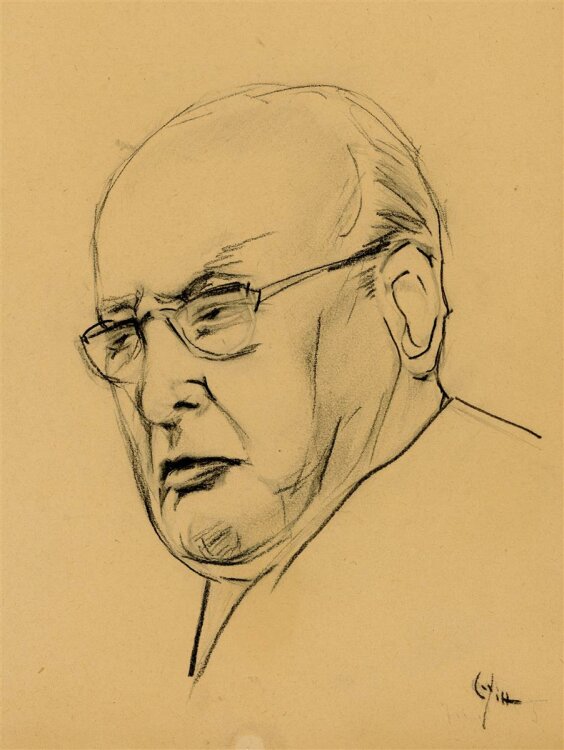 Witt Pfeiffer - Portrait eines Mannes mit Brille - Bleistiftzeichnung - o.J.