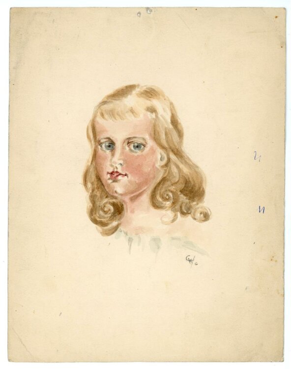 Witt Pfeiffer - Portrait eines Mädchens - Aquarell - o.J.