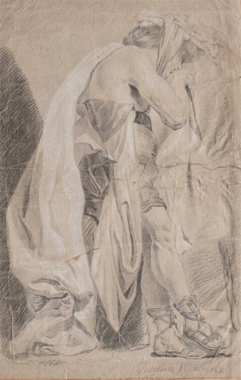 Nicolaus Klammer - Frau im Kostüm/ weibl. Akt - Zeichnung, weiß gehöht - 1784
