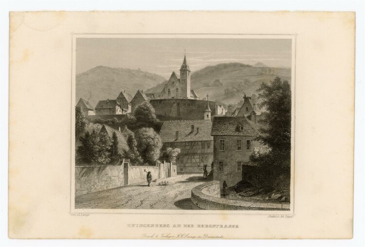 J. Poppel - Zwingenberg an der Bergstrasse - Stahlstich - o.J.