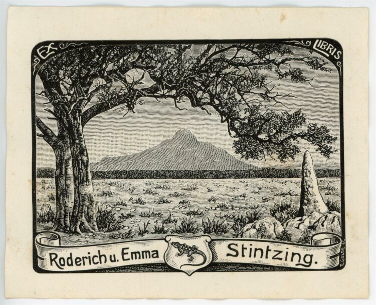 unbekannt - Exlibris von Roderich u. Emma Stintzing - Druckgrafik - o.J.