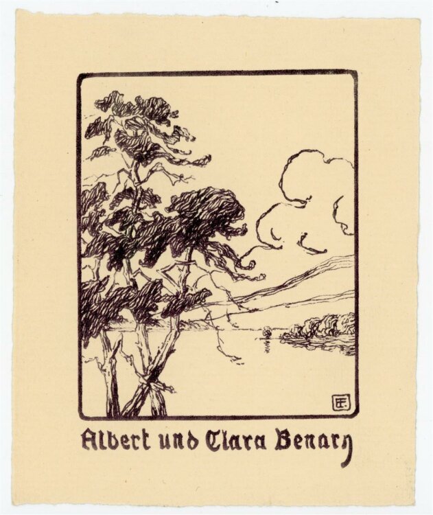 unbekannt - Exlibris von Albert u. Clara Benary - Holzschnitt - o.J.