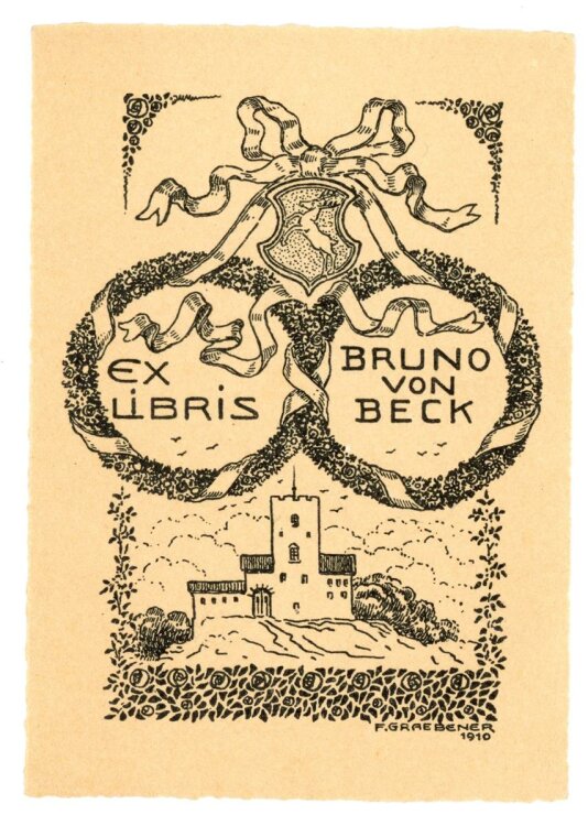 P. Graebener - Exlibris von Bruno von Beck - Druckgrafik - 1910
