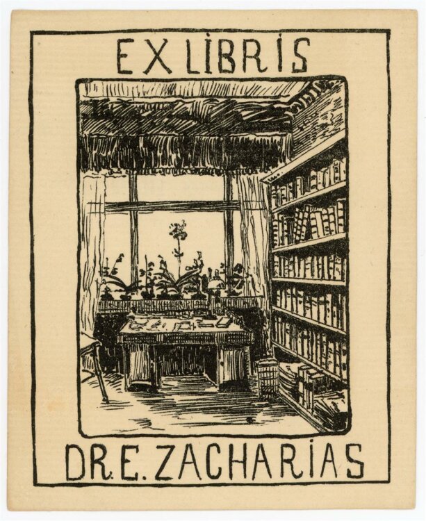 unbekannt - Exlibris von Dr. E. Zacharias - Holzschnitt - o.J.