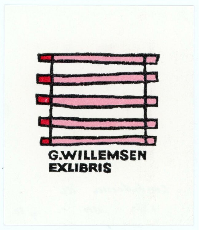 C. Andriessen - Exlibris von G. Willemsen - kolorierter Holzschnitt - 1980