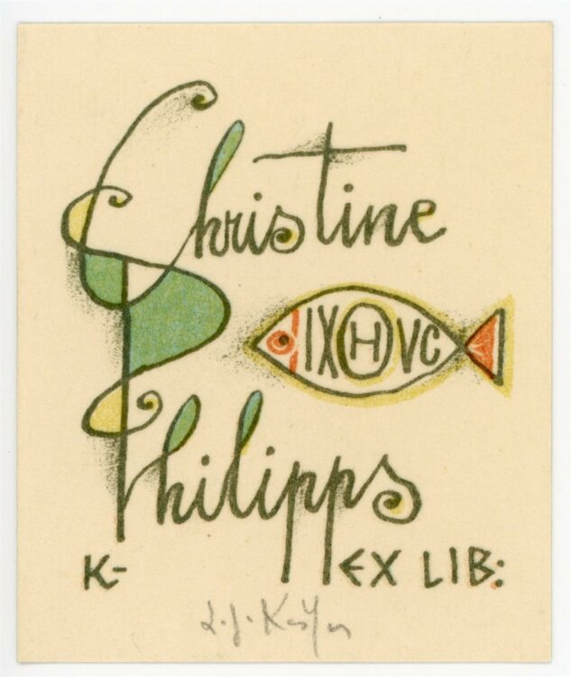 unbekannt - Exlibris von Christine Philipps - Druckgrafik - o.J.