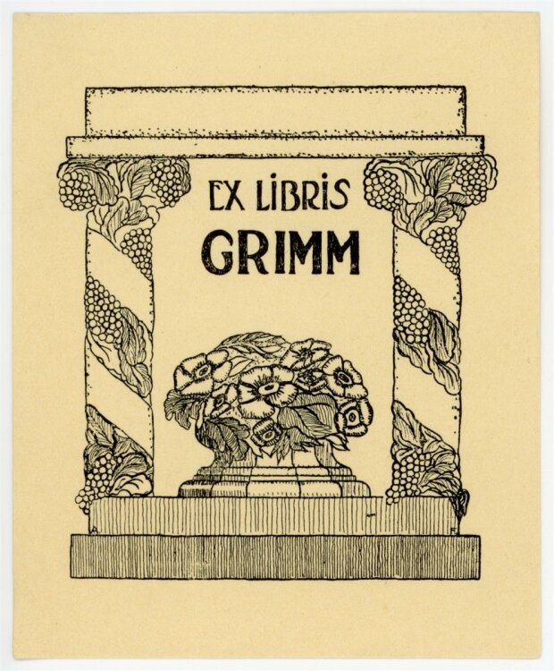 unbekannt - Exlibris von Grimm - Druckgrafik - o.J.
