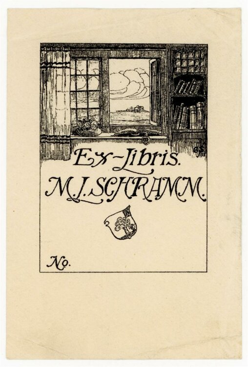 unbekannt - Exlibris von M. L. Schramm - Druckgrafik - o.J.