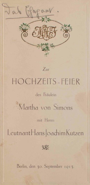 Hochzeit von Simon und Kutzen (Berlin) -...