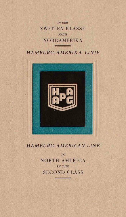 Schiff "Hamburg" oder "New York" (Hapag) - Hamburg-Amerika-Linie - Menükarte -