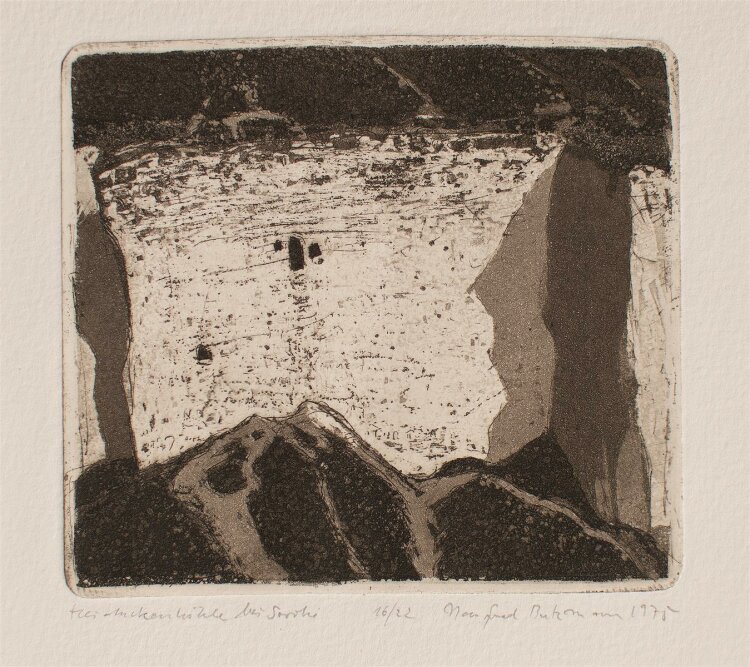 Manfred Butzmann - Heiduckenhöhle bei Soroki - Aquatinta - 1975
