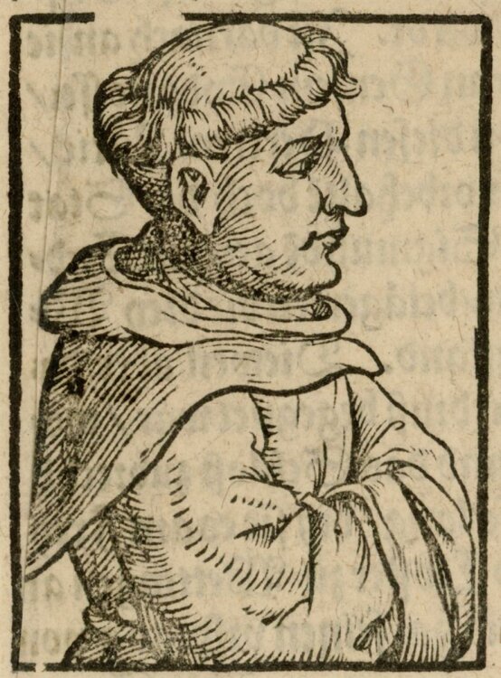 unbekannt - Darstellung eines Mönches von der Seite - Holzschnitt - o.J.