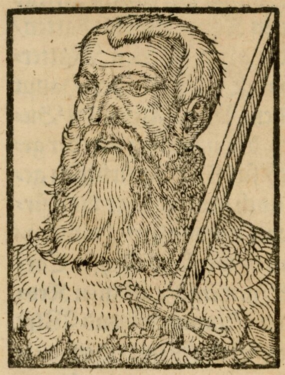 unbekannt - Darstellung eines Mannes mit Schwert - Holzschnitt - o.J.
