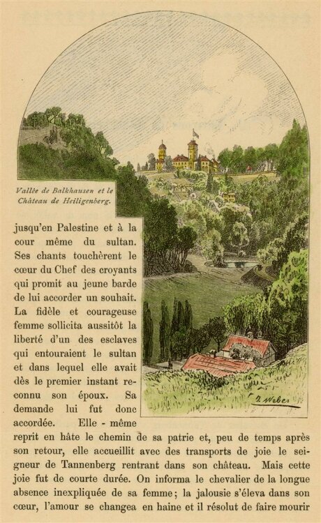 unbekannt - Vallée de Balkhausen et le Chateau de Heiligenberg - kolorierter Sta