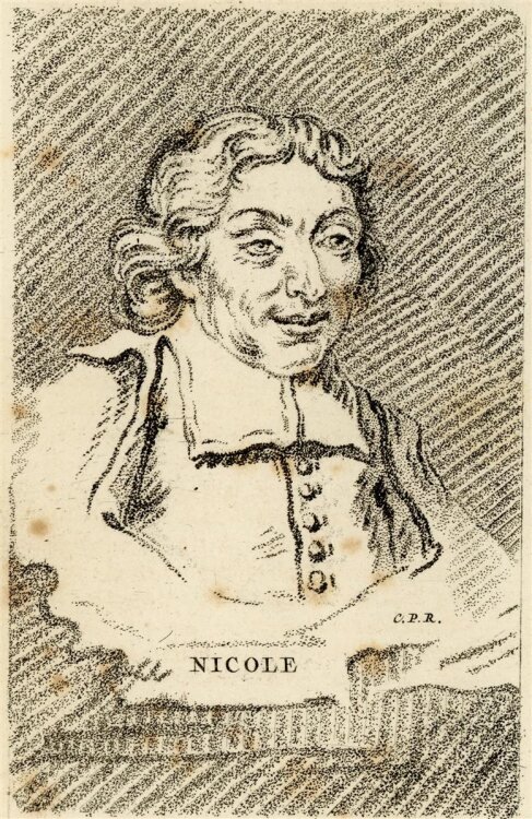 Jean-Charles François - Bildnis des Pierre Nicole - Punktierstich - 1761