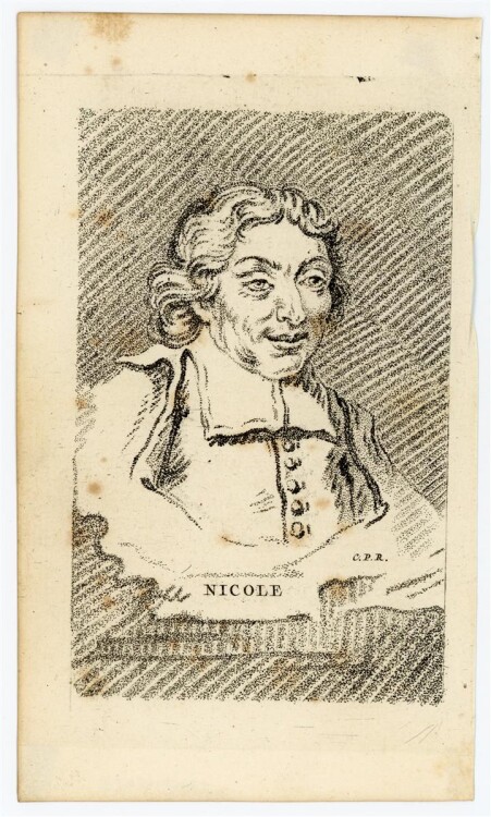 Jean-Charles François - Bildnis des Pierre Nicole - Punktierstich - 1761