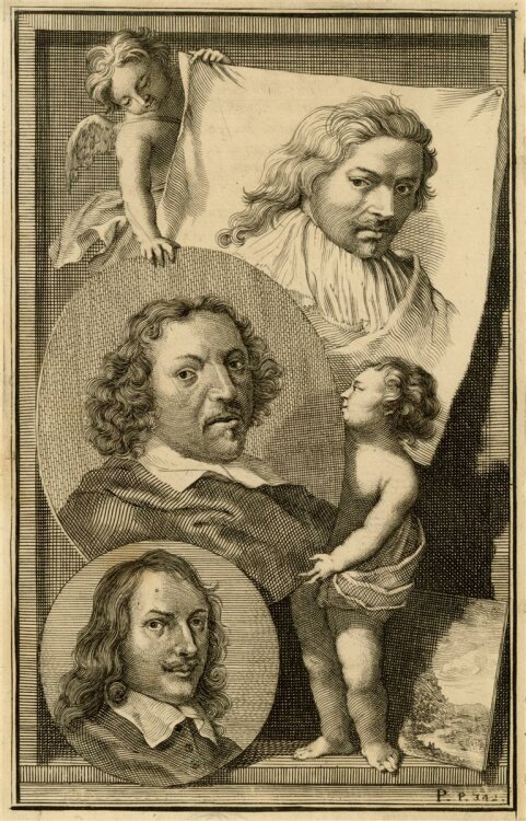 Jacobus Houbraken - Bildtafel mit H. und C. Zachtleven sowie D. Teniers d.Ä. - K