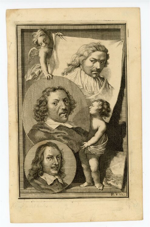 Jacobus Houbraken - Bildtafel mit H. und C. Zachtleven...