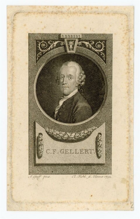 Clemens Kohl - Bildnis des C. F. Gellert - Kupferstich - 1795