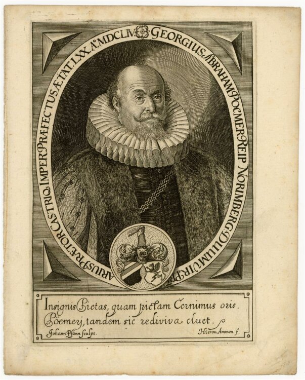 Johann Pfann - Bildnis des Georgius Abraham Poemer - Kupferstich - 1654