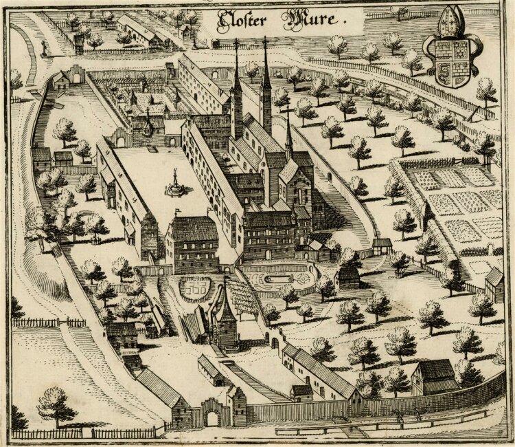 Matthäus Merian - Ansicht Closter Mure - Kupferstich - ca. 1650