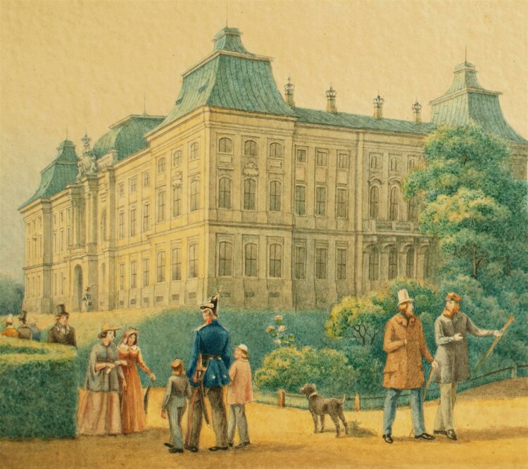 Unleserlich signiert - Japanisches Palais, Dresden - Aquarell - 2. Hälfte 19. Jh