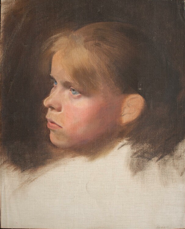 Konrad Böse - Weibliches Porträt (Mädchen) - Öl auf Leinwand - o.J.