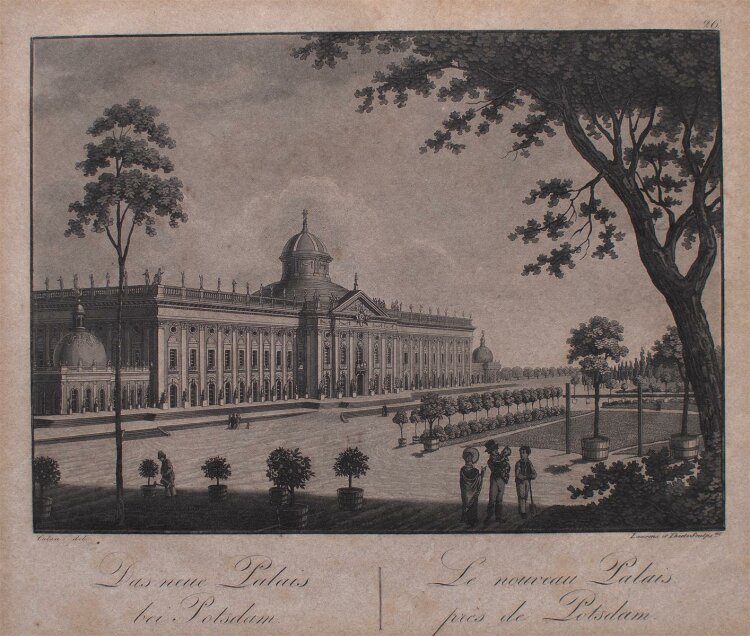 Laurens & Thiele - Das Neue Palais bei Potsdam - Aquatinta - 1829