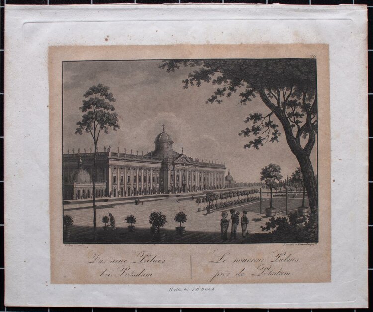 Laurens & Thiele - Das Neue Palais bei Potsdam - Aquatinta - 1829