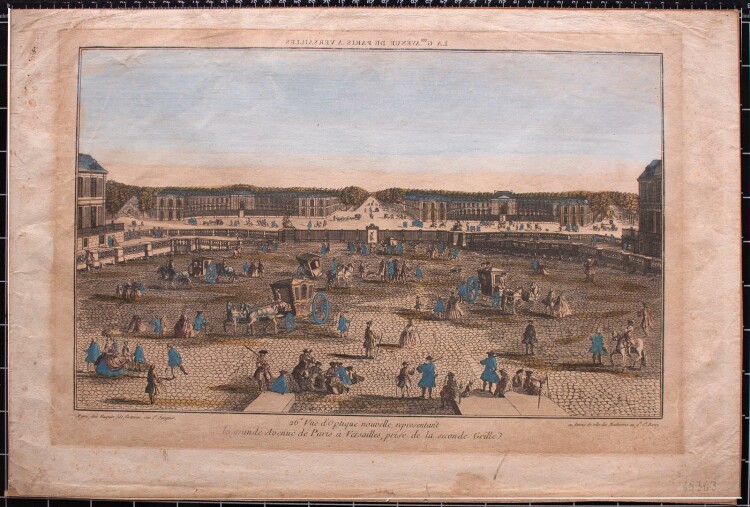 Jacques G. Huquier - Die Allee von Paris nach Versailles - Kupferstich - um 1750