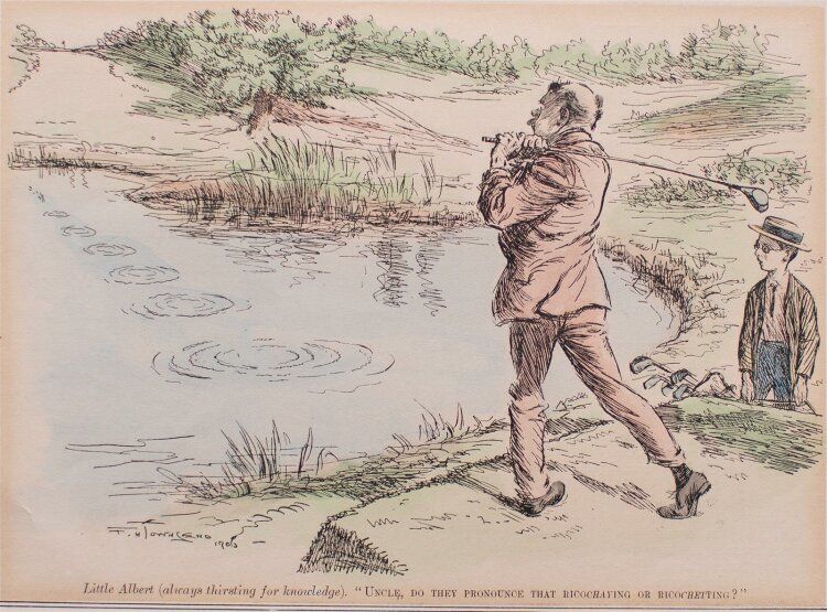 Townsend - Ohne Titel, Onkel und Neffe auf dem Golfplatz - Lithografie - 1906