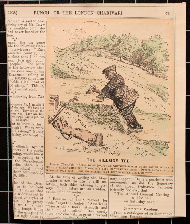 Townsend - The Hillside Tee/Tee auf dem Hügel beim Golf - Lithografie - 1908