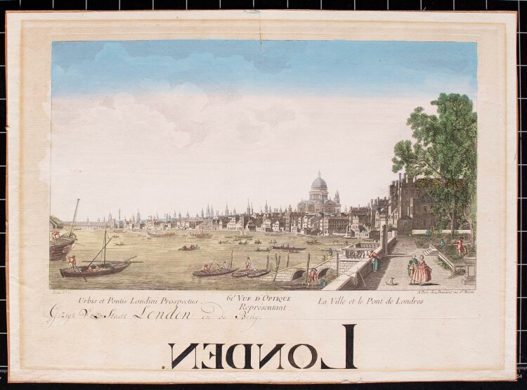 Loyer bei Daumont - La ville et le Pont des Londres - Kupferstich - um 1760