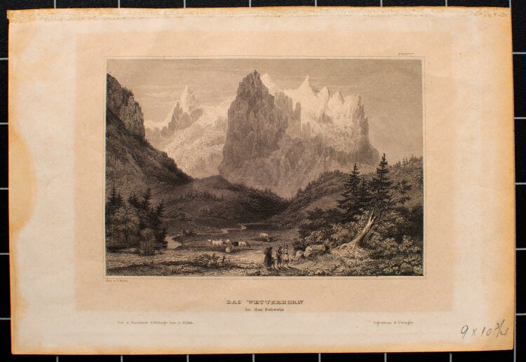 C. Reiss - Das Wetterhorn/ Schweiz - Stahlstich - um 1840