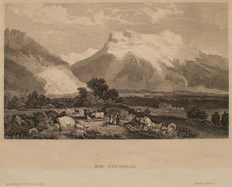 Unbekannt - Die Jungfrau/ Schweiz - Stahlstich - um 1840